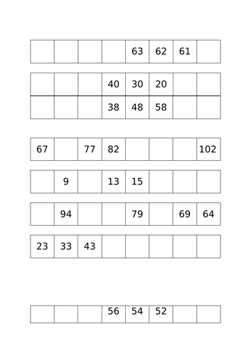 Missing number lines in 2s, 5s & 10s | Teaching Resources