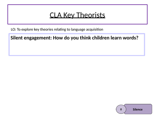 AQA Child Language Acquisition - Learning to Speak