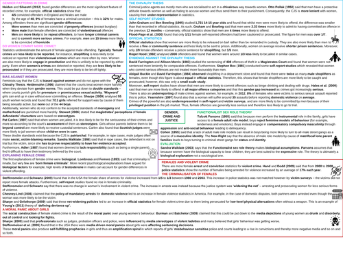 AQA A-Level Sociology Gender and Crime Revision Poster