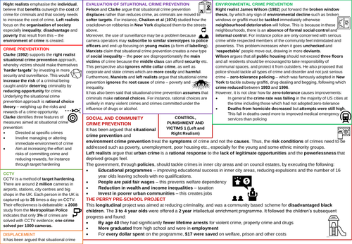 AQA A-Level Sociology Left and Right Realism (Control, Punishment and Victims) Revision Poster