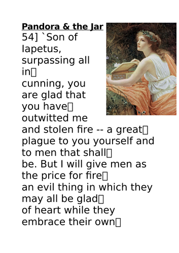 Pandora and the Jar Handout