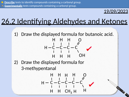 A level Chemistry: Identifying Aldehydes and Ketones
