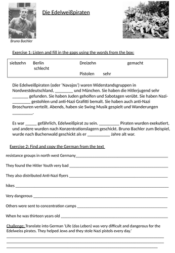 Die Edelweißpiraten worksheet