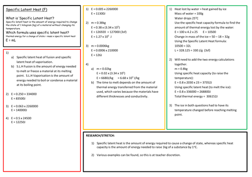 Specific Latent Heat GCSE Questions