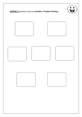 Positive Self-talk and Wellbeing Worksheets