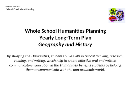 Humanities LTP for Geography and History