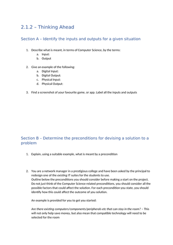 OCR A-Level Computer Science 2.1.2 Pack