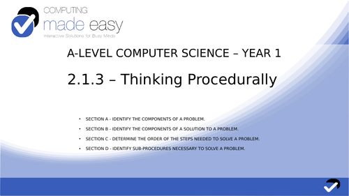 OCR A-Level Computer Science 2.1.3 Pack