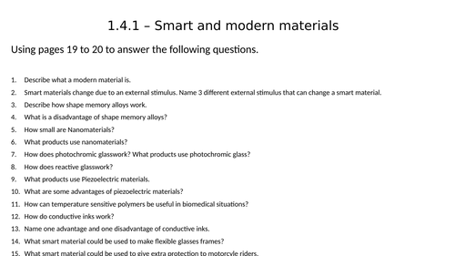 Modern and smart materials