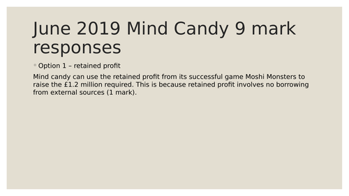 GCSE Edexcel Business Theme 1 6, 9, 12 marker practice