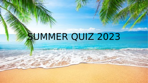 Summer Maths Quiz 2023