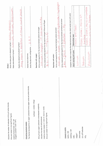 Edexcel GCSE Chemistry Paper 2 Active Recall Workbook | Teaching Resources