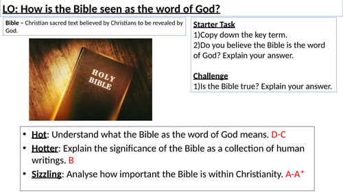 WJEC GCSE RE Christianity Beliefs and Teaching Unit 2 - The Bible as the Word of God