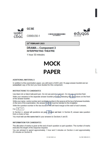 Unofficial Eduqas Mock Paper (FULL)