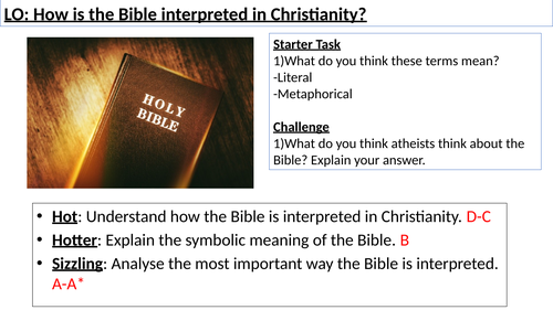 WJEC GCSE RE Christianity Beliefs and Teaching Unit 2 - Interpreting the Bible