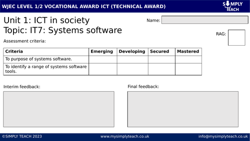WJEC - IT7: Systems software (Workbook)
