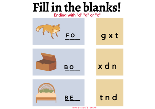 FREE Fill in the Blanks ~ English Vocabulary Mini PDF ~ BACK TO SCHOOL