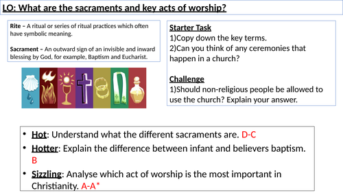 WJEC GCSE RE Christianity Practice Unit 2 - Life's Journey - Sacraments and key acts of worship