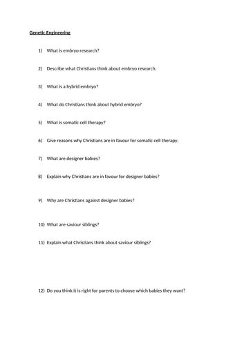 Genetic alteration activity (optional)