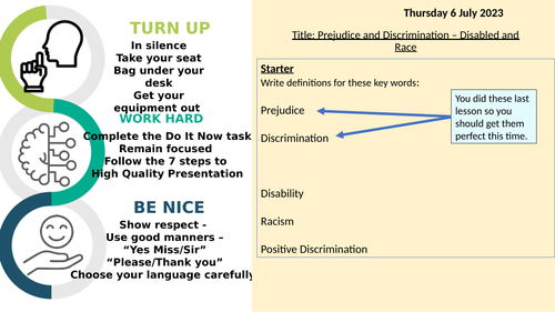 Lesson 3 - Disability and Race - Human Rights and Social Justice - GCSE AQA RS