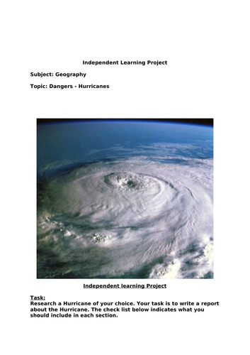 Hurricanes - Independent learning project