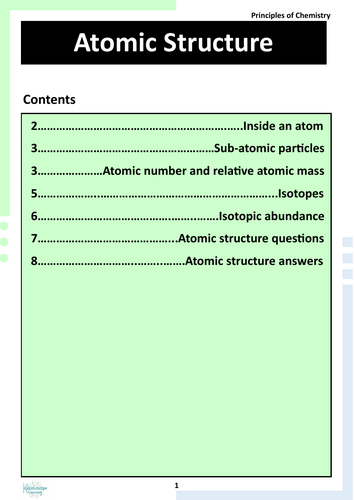 Atomic Structure Revision Booklet