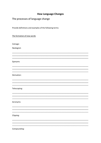 A2 English Language - How language changes