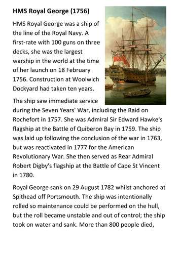 HMS Royal George (1756) Handout