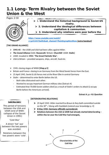 IGCSE/GCSE History: A world divided superpower relations, 1943-72 [complete bundle]