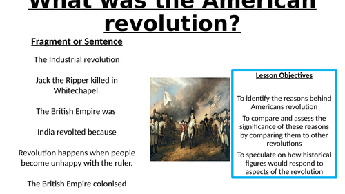 History of revolutions and Knowledge Organiser