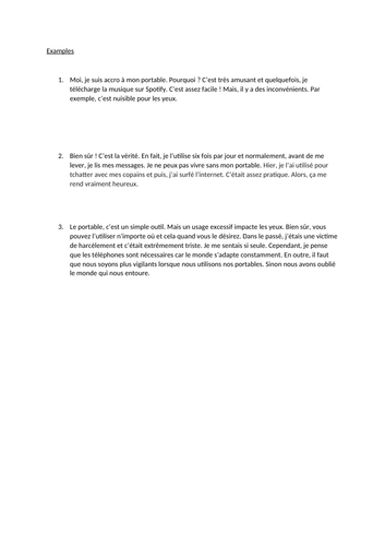 Differentiated texts on technology