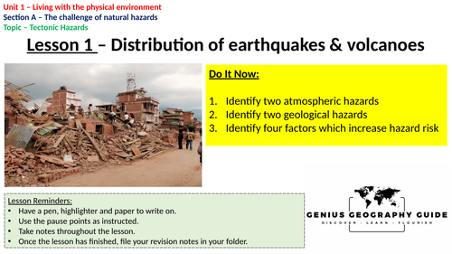 Tectonic hazards - distribution