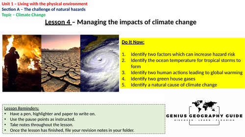 Managing Climate Change - Mitigation and Adaption