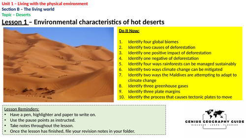 Deserts - Environmental Characteristics | Teaching Resources