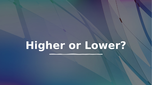 Higher or Lower Quiz Game