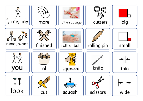 SEN Playdough communication chart