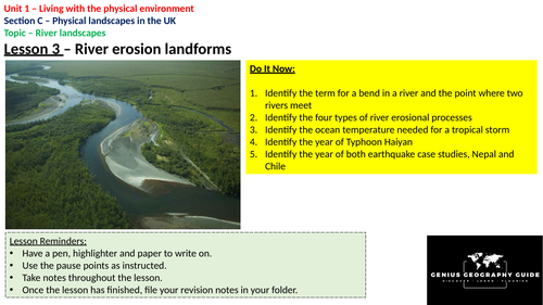 Rivers - erosional landforms