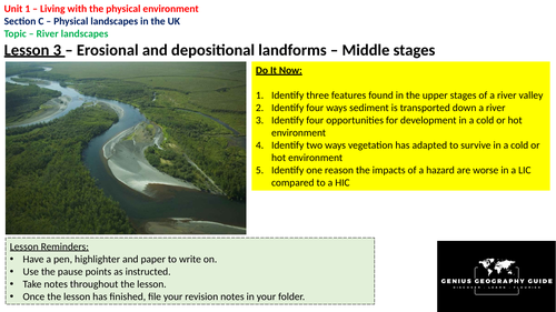 River features - Middle stages.