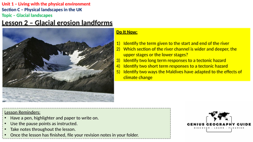 Glacial erosional landforms