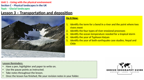 Glacial transport & depositional landforms