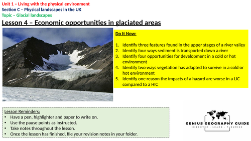 Economic activities in glacial valleys