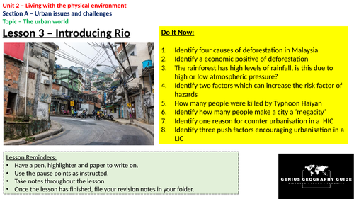 Rio de Janerio - GCSE case study