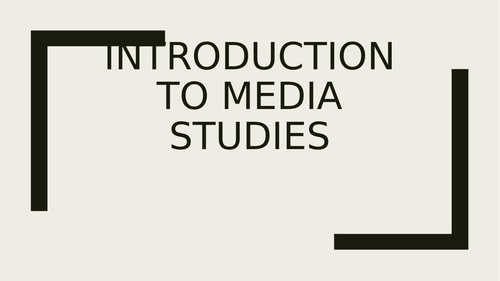 Introduction to Media Studies