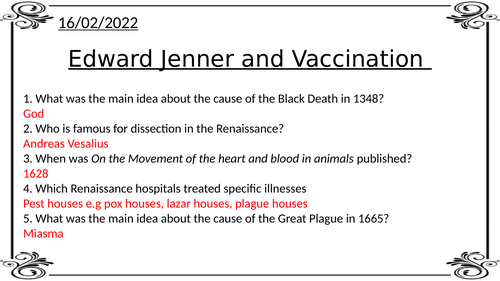 Edward Jenner and Vaccination- Edexcel GCSE
