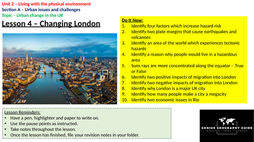 London - Urban issues. Changing cities!