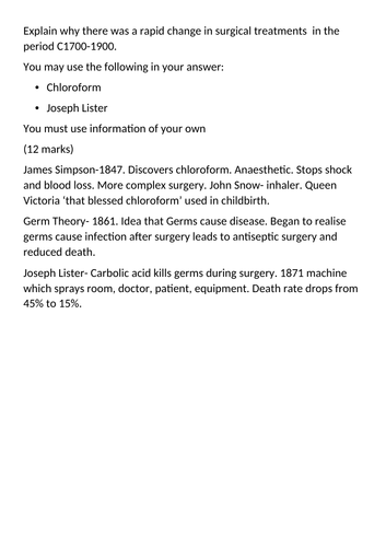Joseph Lister and Carbolic Acid- Edexcel Medicine GCSE