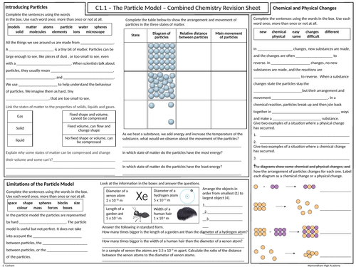 OCR Gateway GCSE Comb Science Chemistry C1 Revision Mat | Teaching