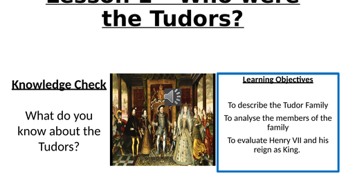 Tudors KS3 lessons