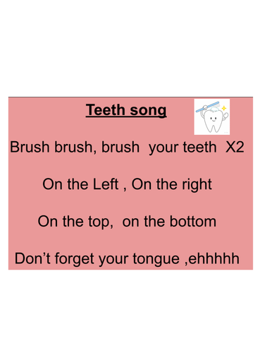 Brushing teeth song