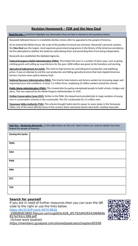 AQA America Opportunity and Inequality 1930s